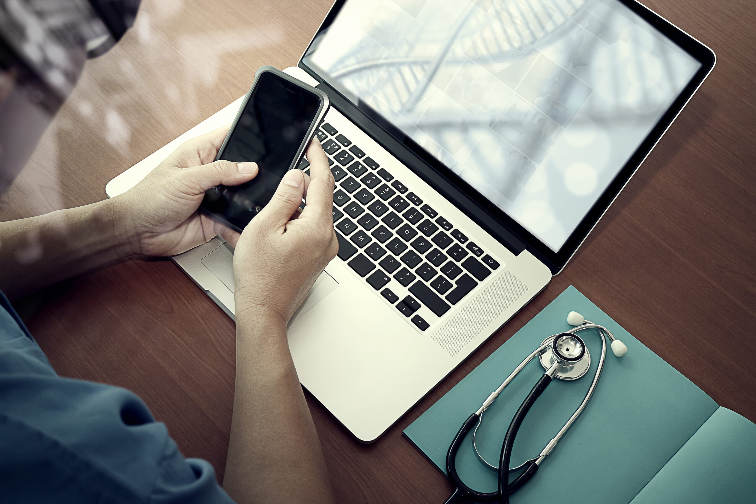 Top,View,Of,Medicine,Doctor,Hand,Working,With,Modern,Computer